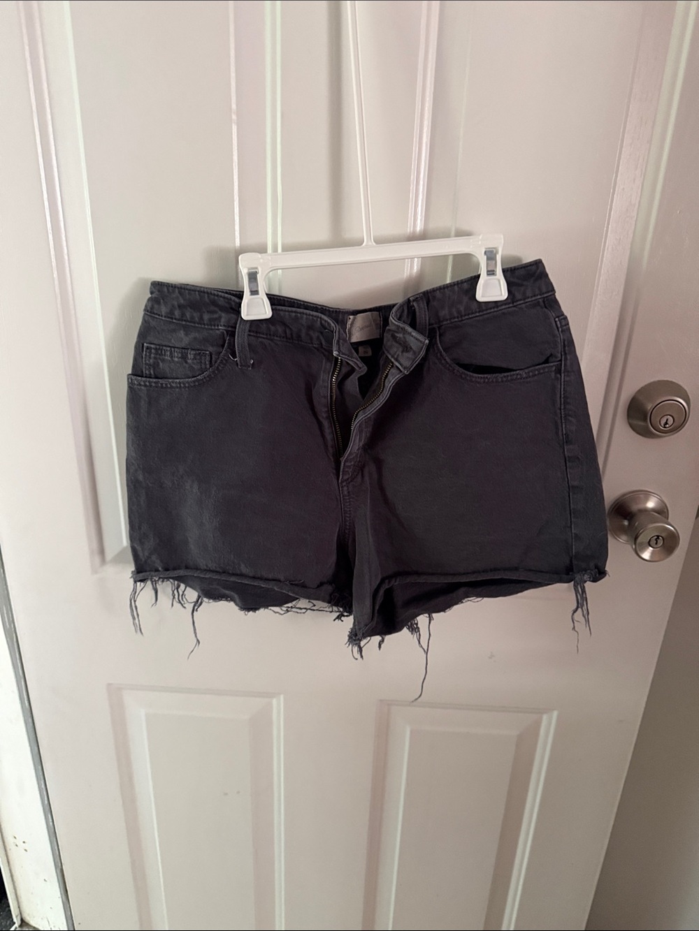 Universal Thread Black Distressed Frayed Hem Jean Shorts